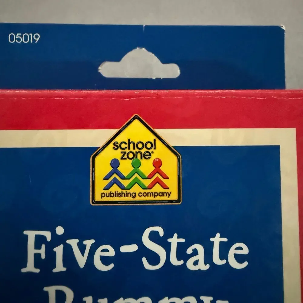 School Zone Five-State Rummy Geography Card Game NEW Open Box Discontinued